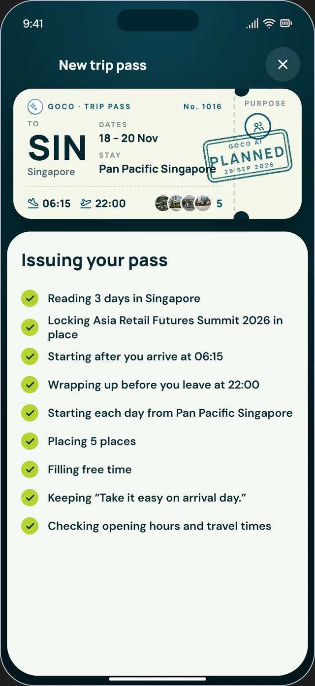 GoCo issuing the trip pass